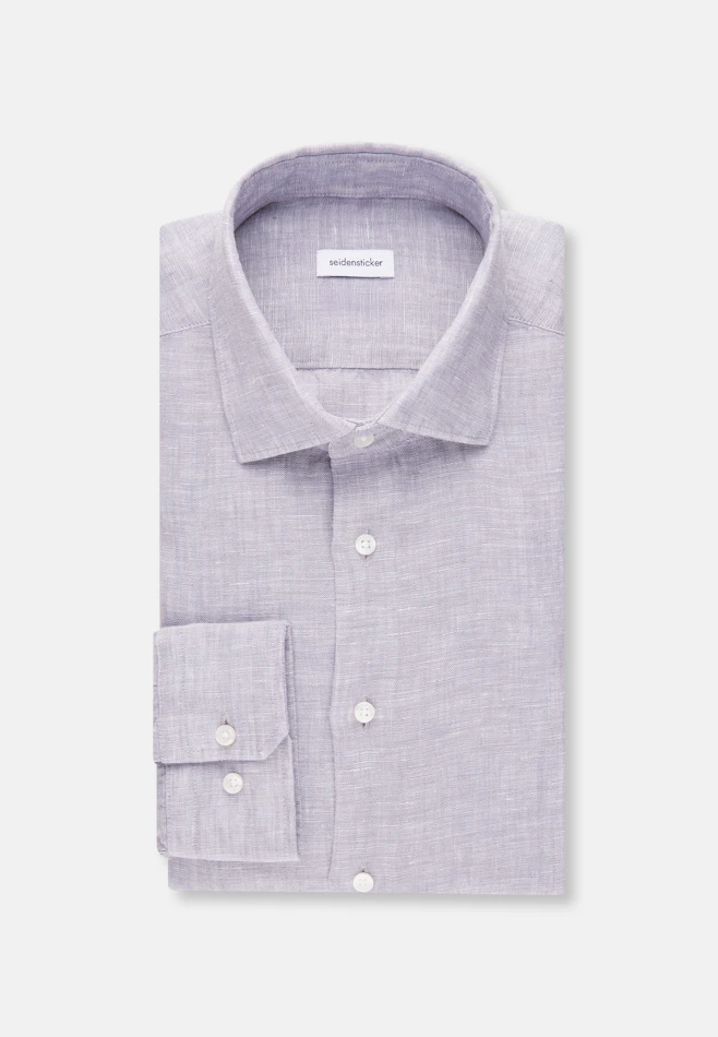 Regular Chemise en lin Uni dans Gris | Boutique en ligne Seidensticker