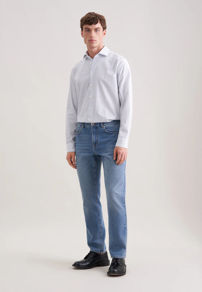 Regular 5-poches Denim Denim dans Bleu Moyen | Boutique en ligne Seidensticker