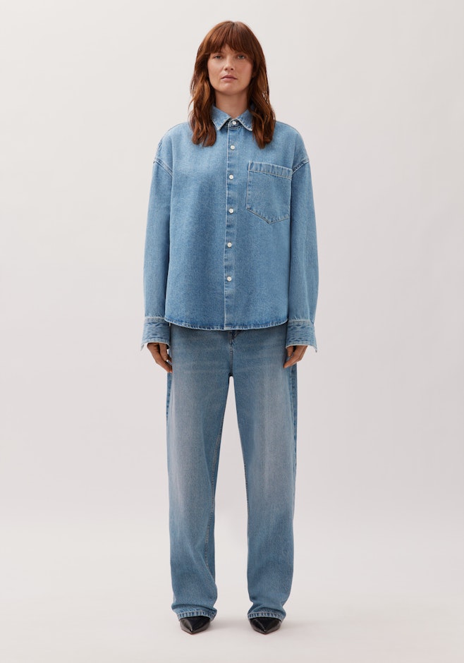 Oversized Boxy Hemd aus Blue Denim dans Bleu Foncé | Boutique en ligne Seidensticker