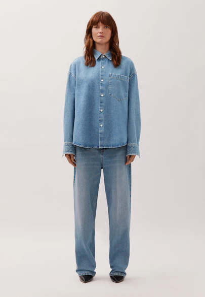 Oversized Boxy Hemd aus Blue Denim in Dunkelblau |  Seidensticker Onlineshop