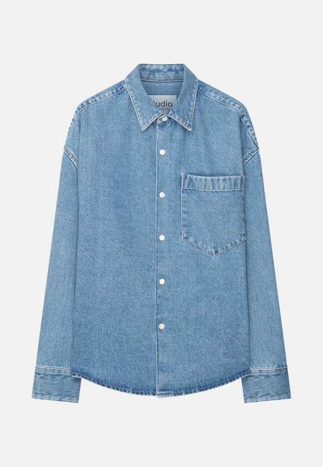 Chemise trop grande et carrée en jean bleu dans Bleu Foncé | Boutique en ligne Seidensticker