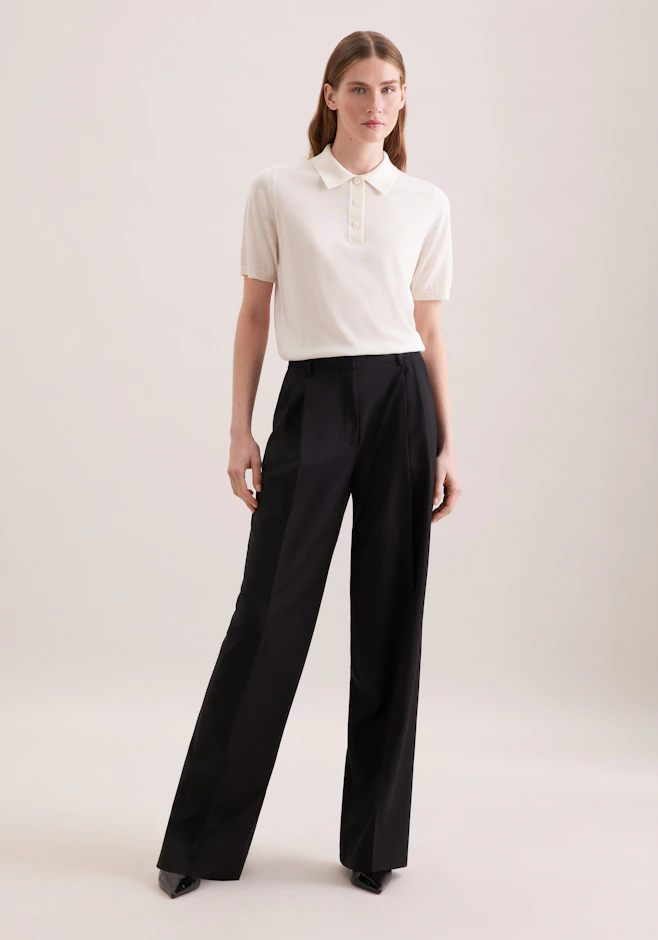 Bundfaltenhose aus einer Wollmischung in Black | Seidensticker Onlineshop