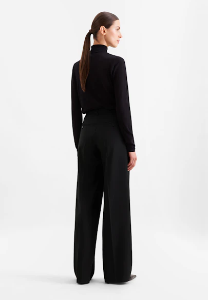Pantalon à plis en mélange de laine in Noir |  Seidensticker Onlineshop