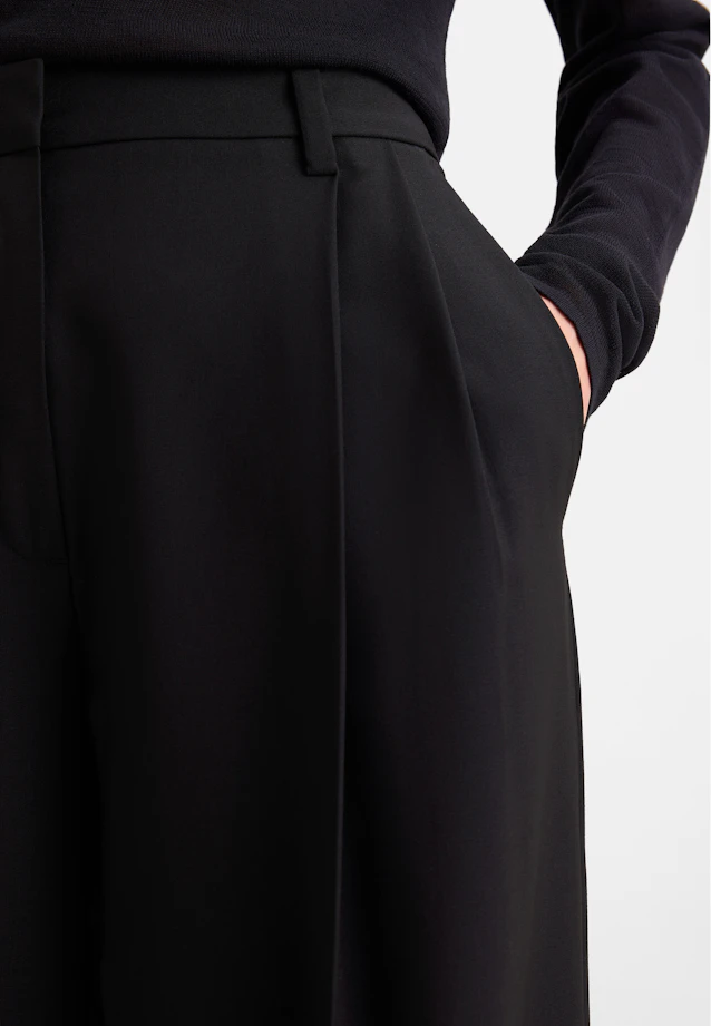 Pantalon à plis en mélange de laine in Noir |  Seidensticker Onlineshop