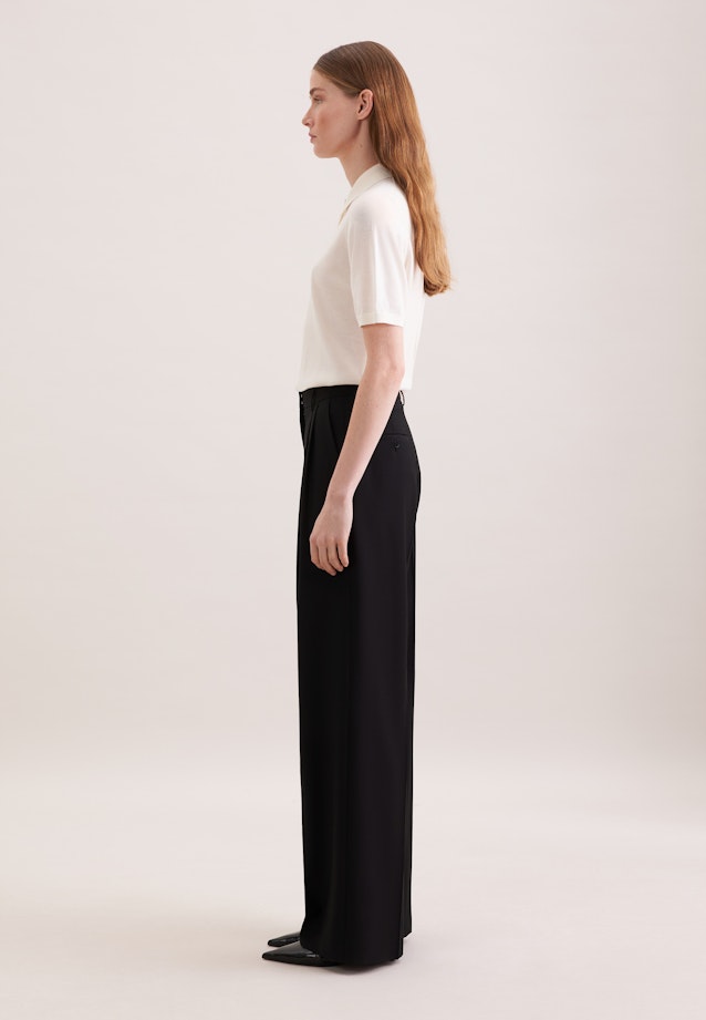 Bundfaltenhose aus einer Wollmischung in Schwarz |  Seidensticker Onlineshop