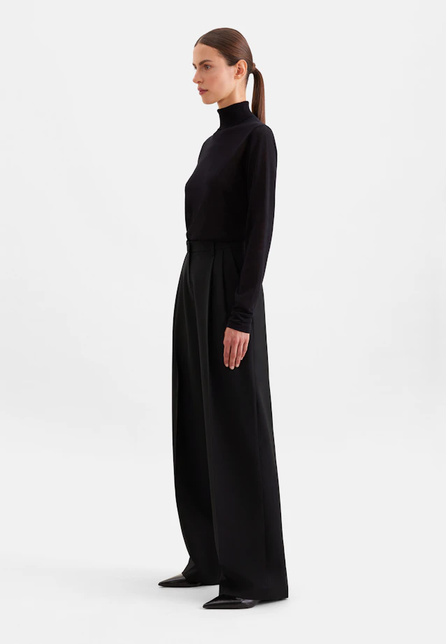 Pantalon à plis en mélange de laine in Noir |  Seidensticker Onlineshop