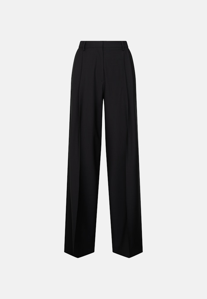 Pantalon à plis en mélange de laine dans Noir | Boutique en ligne Seidensticker