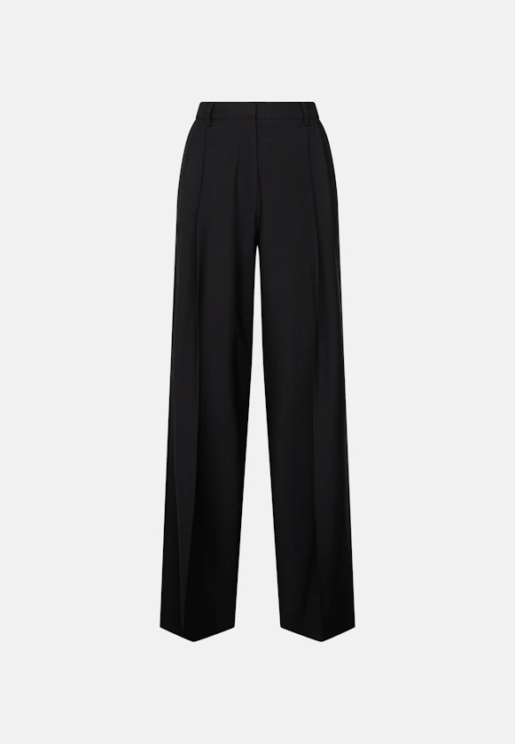 Pantalon à plis en mélange de laine in Noir |  Seidensticker Onlineshop