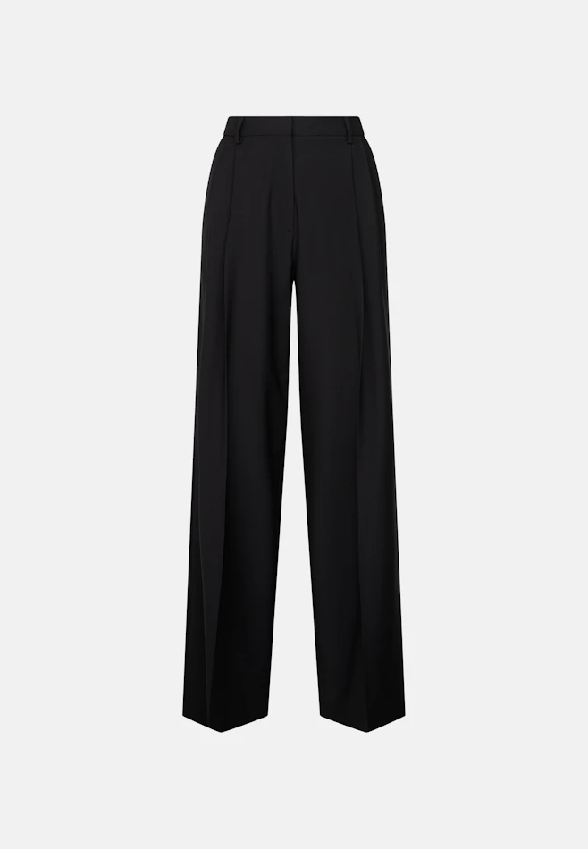 Pleated Wool Blend Trousers in Schwarz | Seidensticker online shop