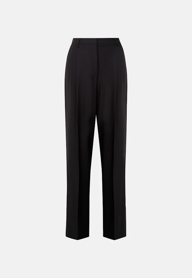 Pleated Wool Blend Trousers in Braun | Seidensticker online shop