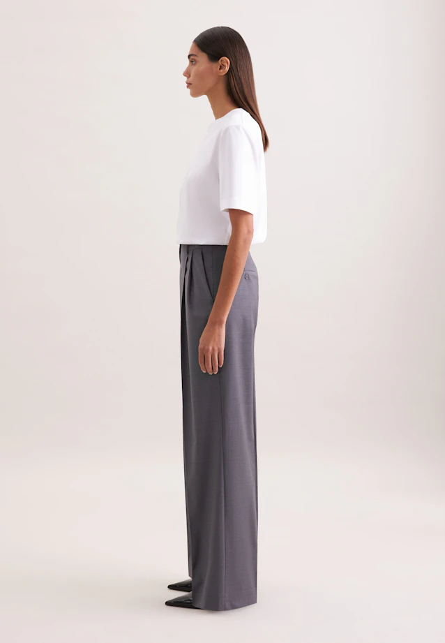 Bundfaltenhose aus einer Wollmischung in Grau |  Seidensticker Onlineshop