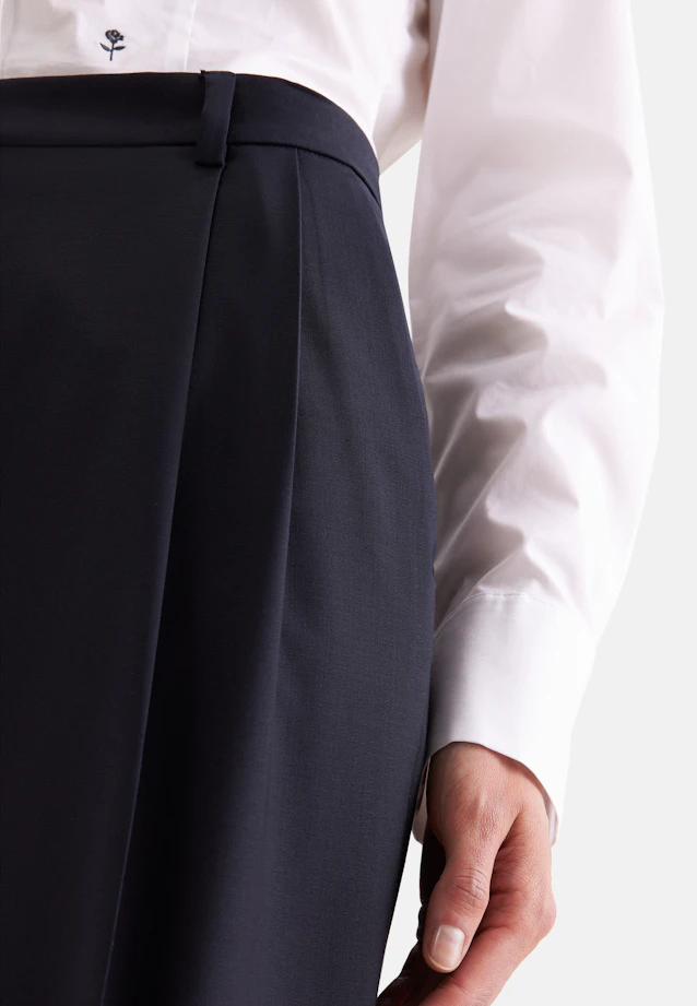 Bundfaltenhose aus einer Wollmischung in Dunkelblau |  Seidensticker Onlineshop