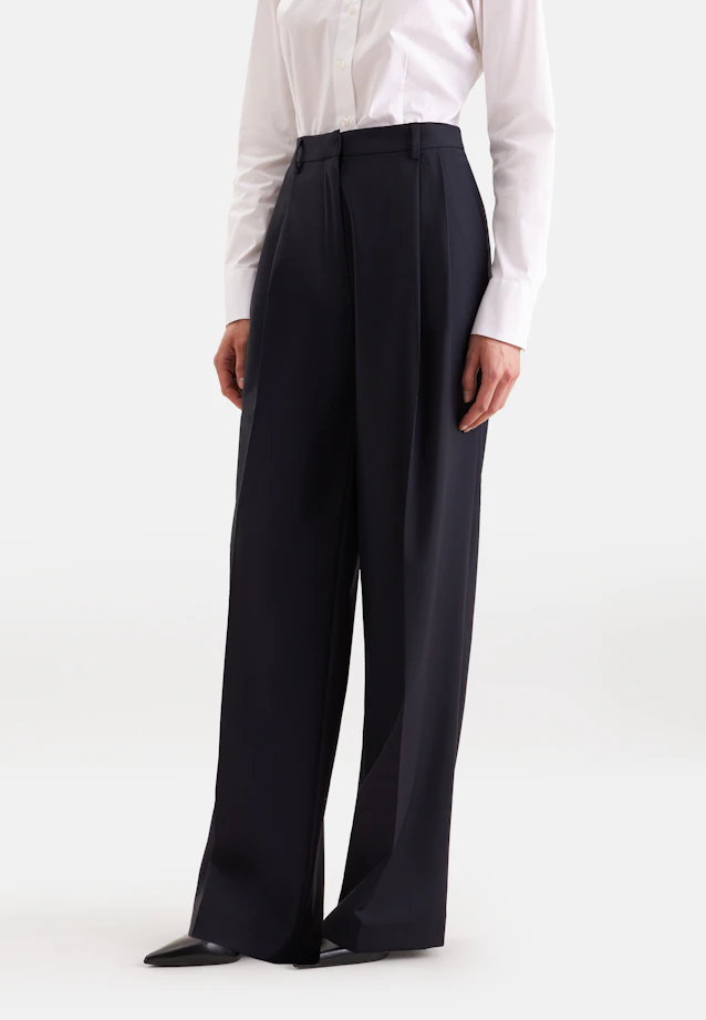 Bundfaltenhose aus einer Wollmischung in Dunkelblau |  Seidensticker Onlineshop
