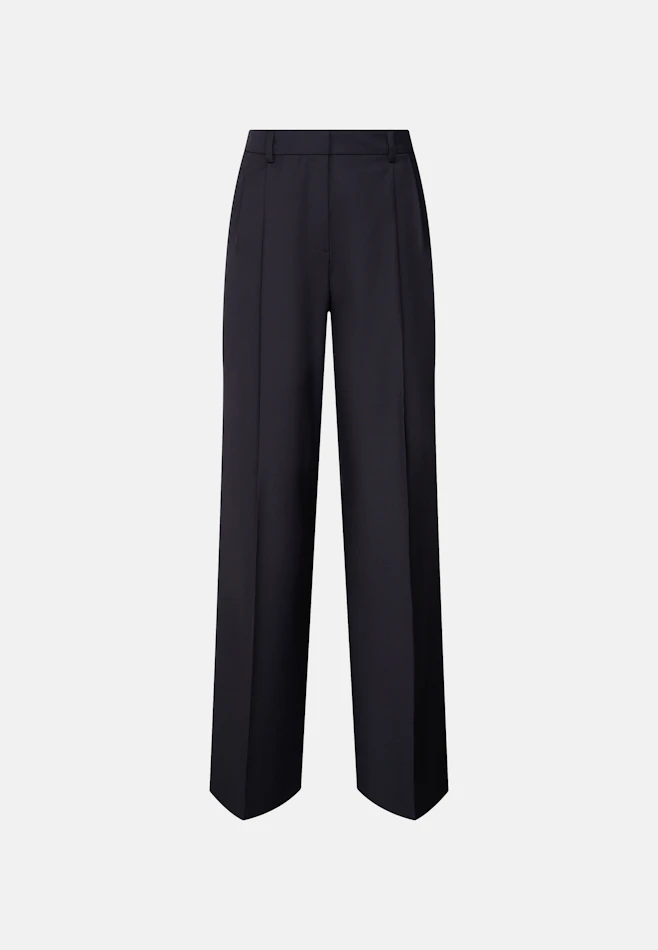 Pleated Wool Blend Trousers in Dunkelblau | Seidensticker online shop