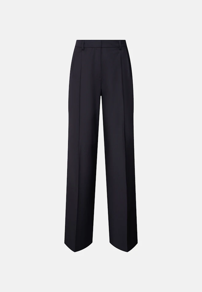 Pleated Wool Blend Trousers in Dunkelblau | Seidensticker online shop
