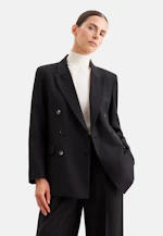 Zweireihiger Blazer mit Pattentaschen aus einer Wollmischung in Schwarz |  Seidensticker Onlineshop