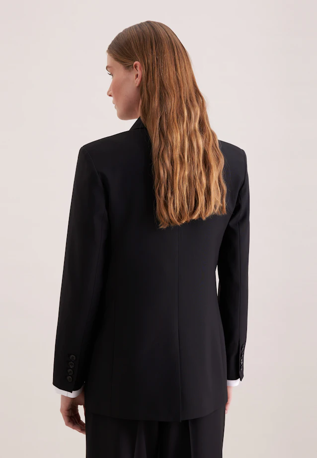 Blazer croisé en mélange de laine à poches à rabat in Noir |  Seidensticker Onlineshop