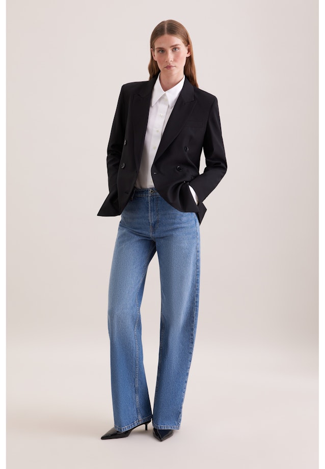 Blazer croisé en mélange de laine à poches à rabat in Noir |  Seidensticker Onlineshop