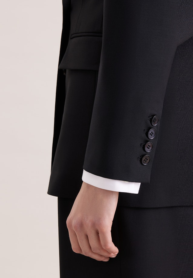 Blazer croisé en mélange de laine à poches à rabat in Noir |  Seidensticker Onlineshop