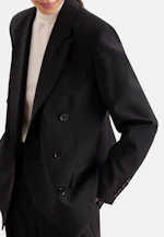 Zweireihiger Blazer mit Pattentaschen aus einer Wollmischung in Schwarz |  Seidensticker Onlineshop