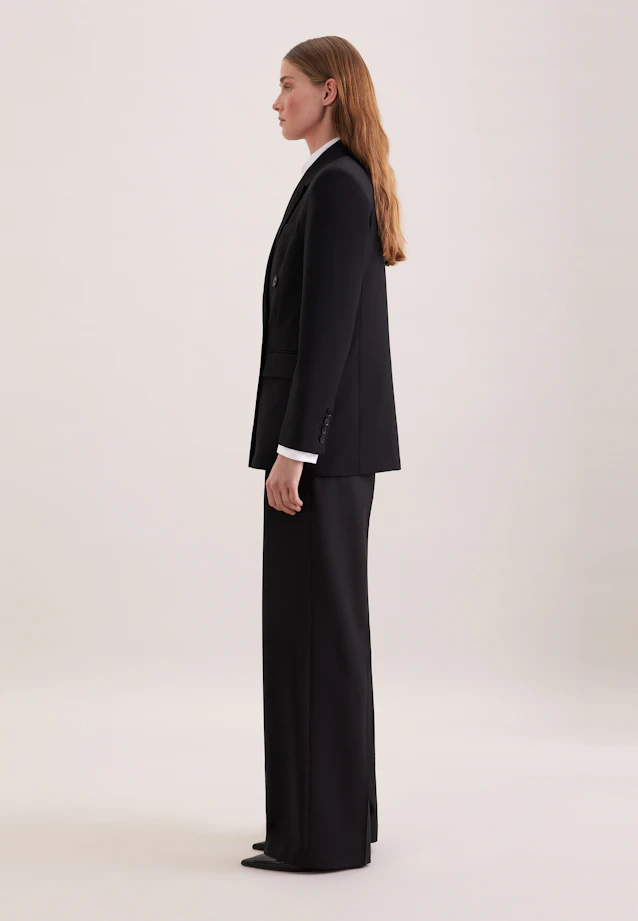 Zweireihiger Blazer mit Pattentaschen aus einer Wollmischung in Black |  Seidensticker Onlineshop
