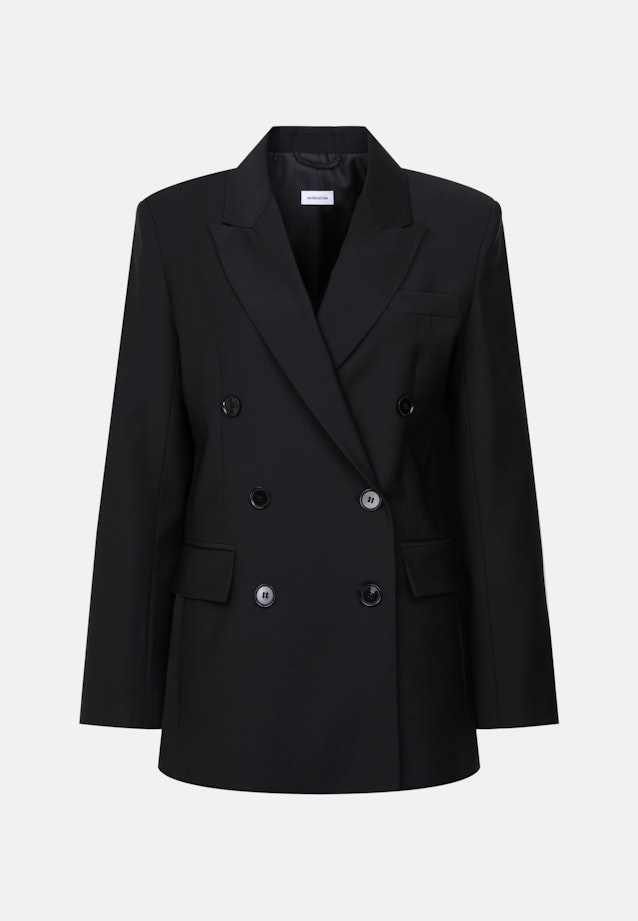 Blazer croisé en mélange de laine à poches à rabat in Noir |  Seidensticker Onlineshop