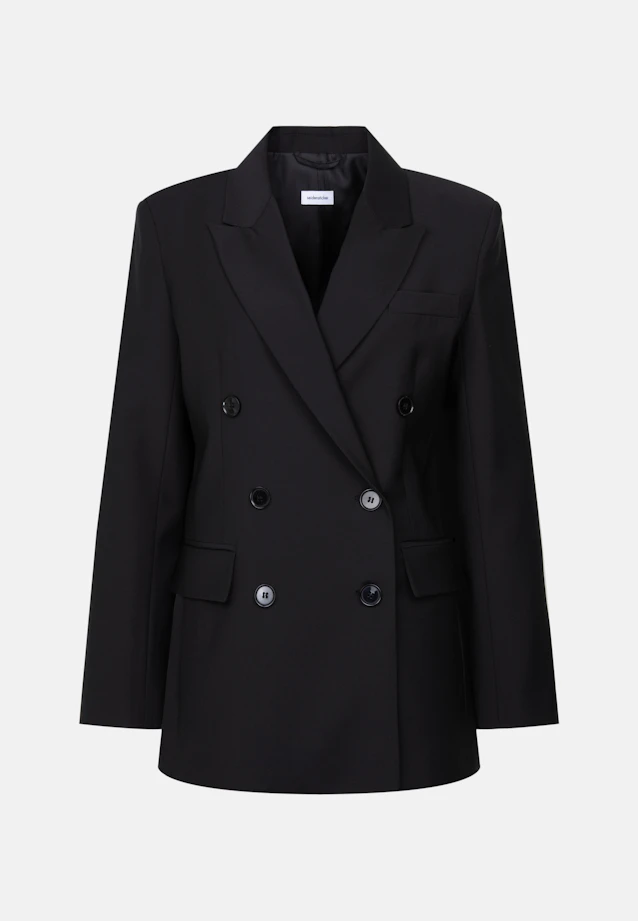 Blazer croisé en mélange de laine à poches à rabat in Noir |  Seidensticker Onlineshop