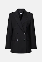 Zweireihiger Blazer mit Pattentaschen aus einer Wollmischung in Schwarz |  Seidensticker Onlineshop