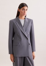 Zweireihiger Blazer mit Pattentaschen aus einer Wollmischung in Grau |  Seidensticker Onlineshop
