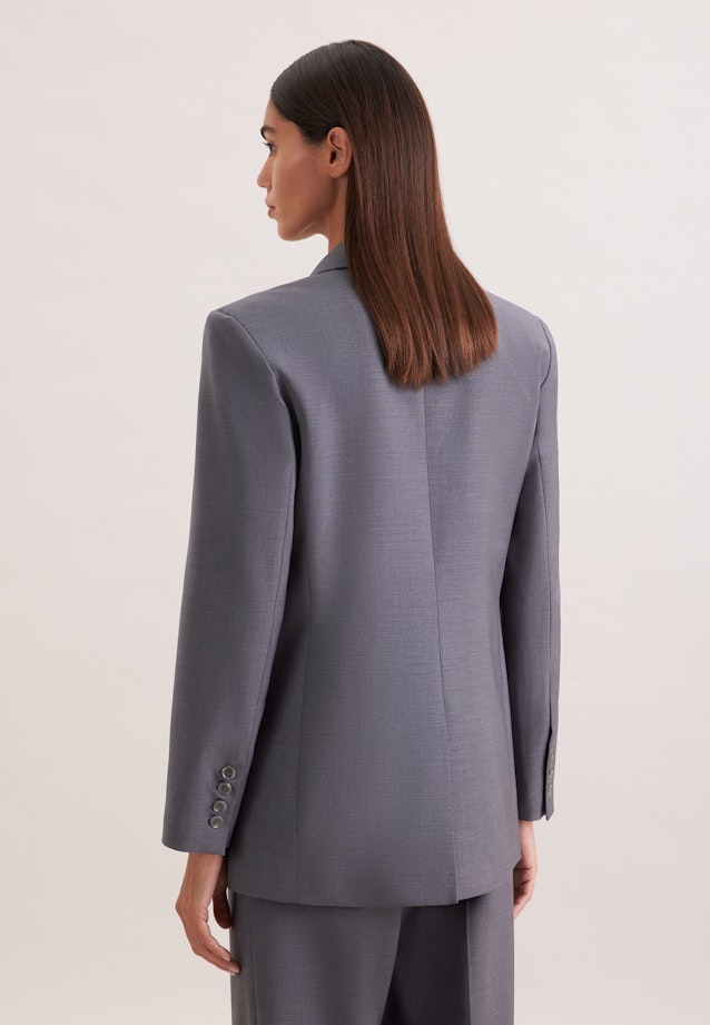 Zweireihiger Blazer mit Pattentaschen aus einer Wollmischung in Grau |  Seidensticker Onlineshop