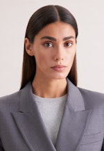 Zweireihiger Blazer mit Pattentaschen aus einer Wollmischung in Grau |  Seidensticker Onlineshop