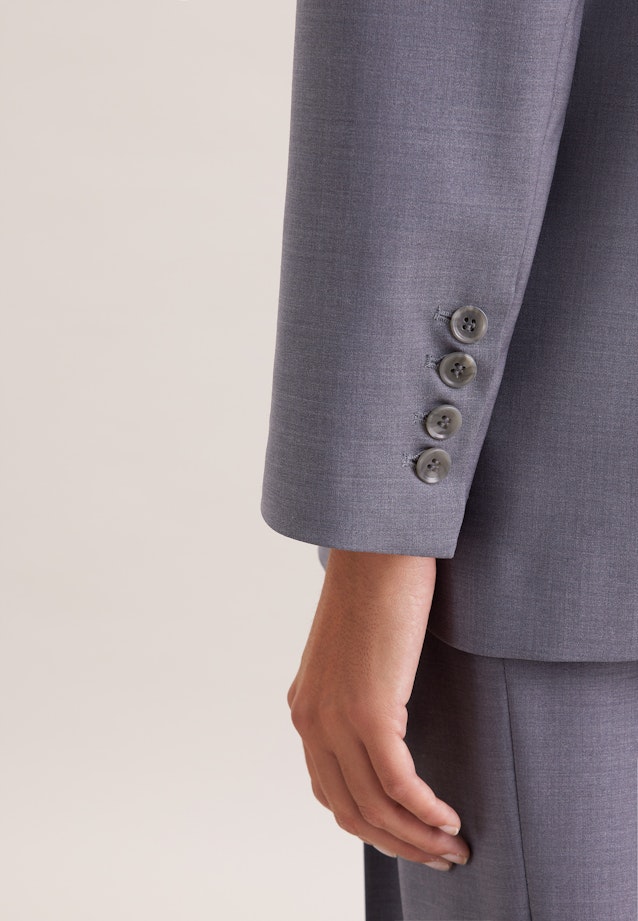 Zweireihiger Blazer mit Pattentaschen aus einer Wollmischung in Grau |  Seidensticker Onlineshop