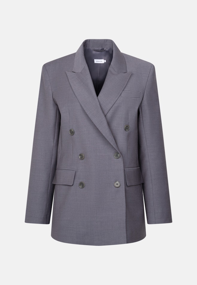 Zweireihiger Blazer mit Pattentaschen aus einer Wollmischung in Grau | Seidensticker Onlineshop