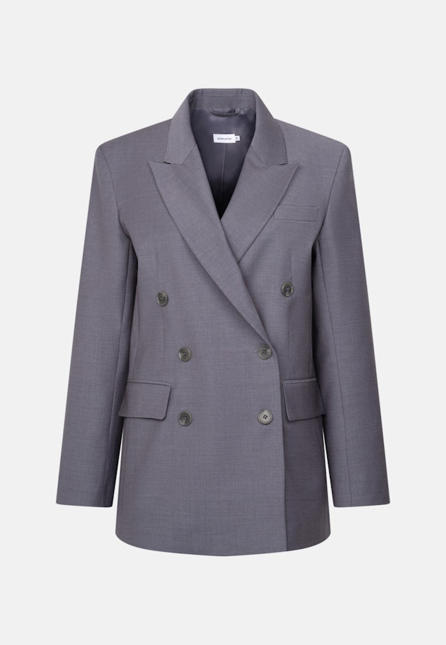 Zweireihiger Blazer mit Pattentaschen aus einer Wollmischung in Grau |  Seidensticker Onlineshop