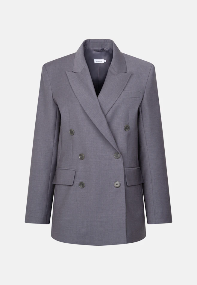 Zweireihiger Blazer mit Pattentaschen aus einer Wollmischung in Grau | Seidensticker Onlineshop