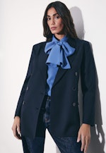 Blazer croisé en mélange de laine à poches à rabat in Bleu Foncé |  Seidensticker Onlineshop