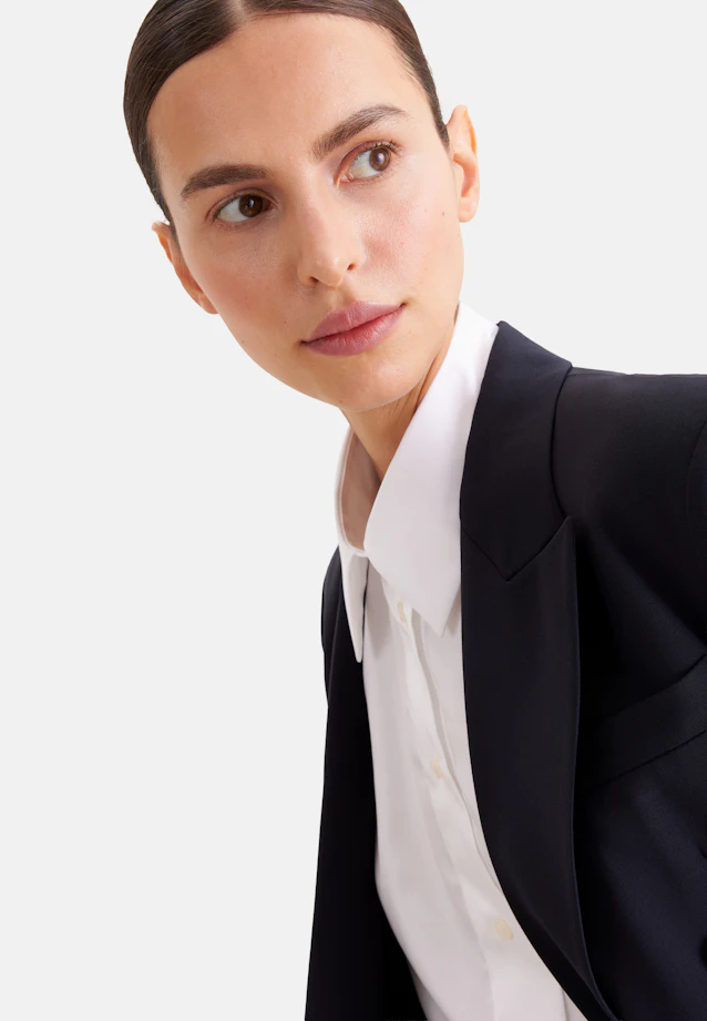 Double-Breasted Wool Blend Blazer with Flap Pockets in Dunkelblau |  Seidensticker Onlineshop