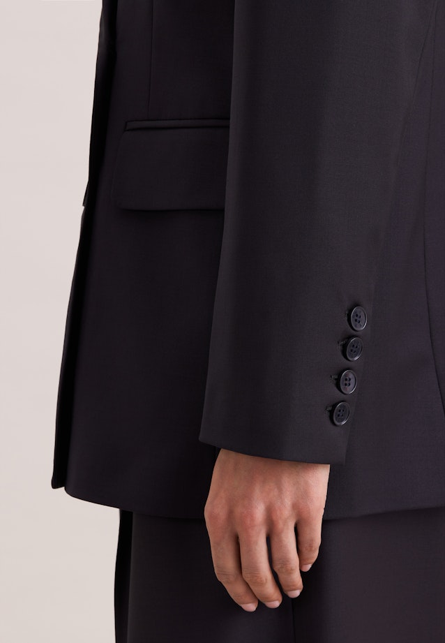 Blazer croisé en mélange de laine à poches à rabat in Bleu Foncé |  Seidensticker Onlineshop