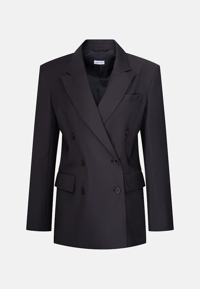 Zweireihiger Blazer mit Pattentaschen aus einer Wollmischung in Dark Navy | Seidensticker Onlineshop