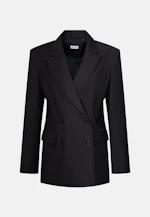 Double-Breasted Wool Blend Blazer with Flap Pockets in Dunkelblau |  Seidensticker Onlineshop