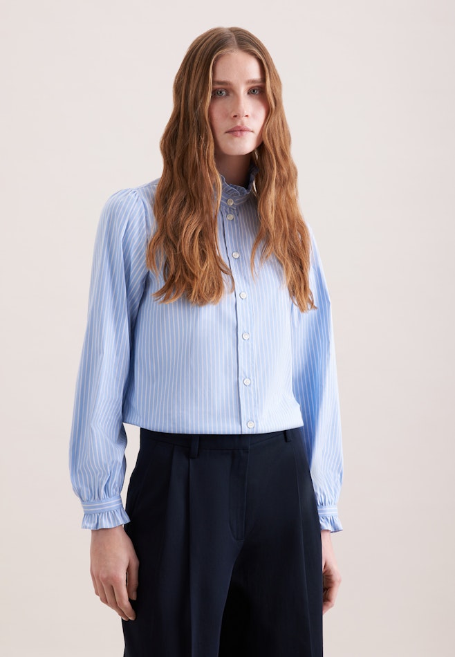 Hemdbluse mit Rüschendetails in Hellblau | Seidensticker Onlineshop
