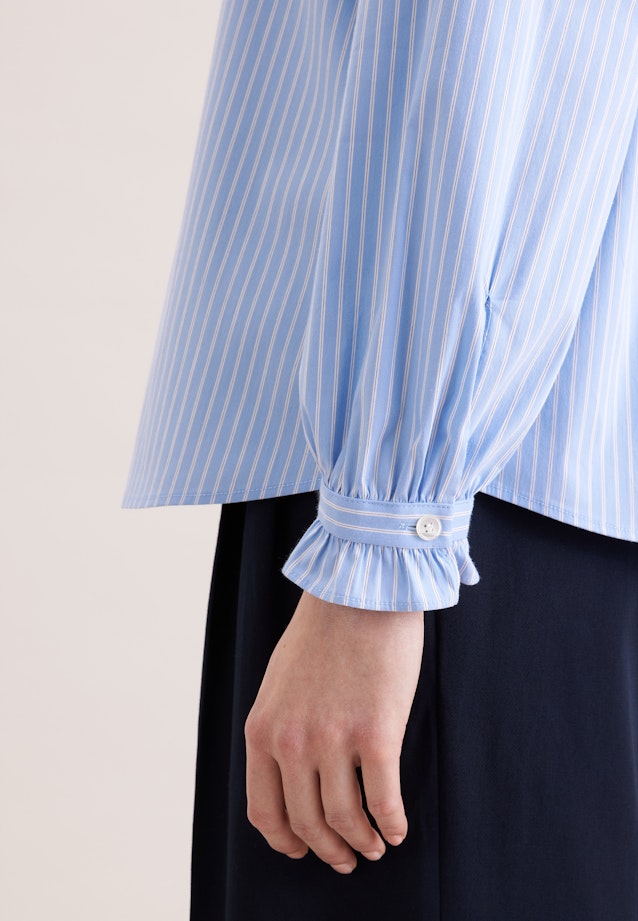 Hemdbluse mit Rüschendetails in Hellblau |  Seidensticker Onlineshop