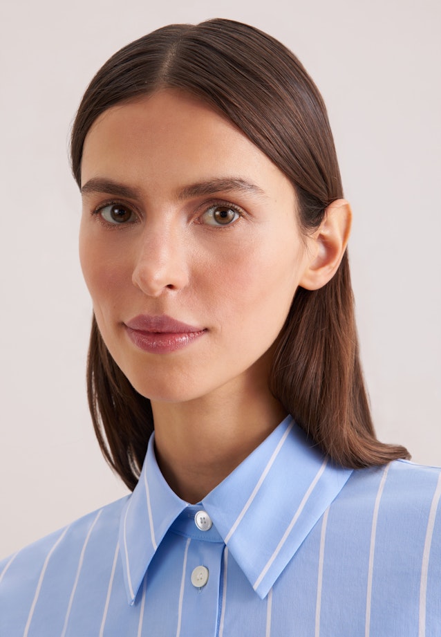 Oversized Hemdbluse mit tiefer Passe in Hellblau |  Seidensticker Onlineshop