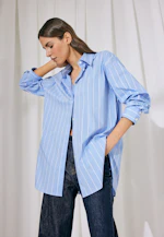 Oversized Hemdbluse mit tiefer Passe in Hellblau |  Seidensticker Onlineshop