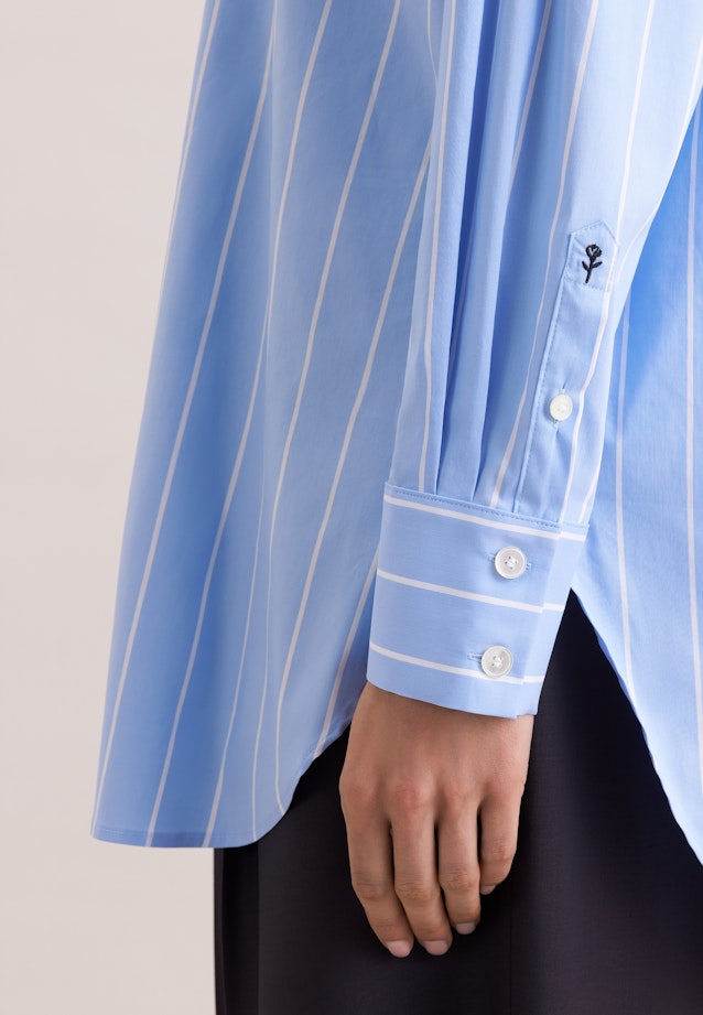 Oversized Hemdbluse mit tiefer Passe in Hellblau |  Seidensticker Onlineshop