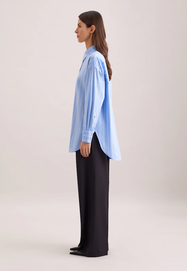 Oversized Hemdbluse mit tiefer Passe in Hellblau |  Seidensticker Onlineshop