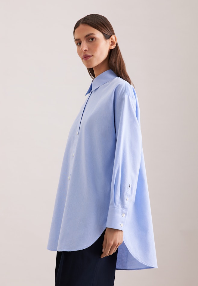 Oxford Hemdbluse Oversized mit tiefer Passe in Hellblau | Seidensticker Onlineshop