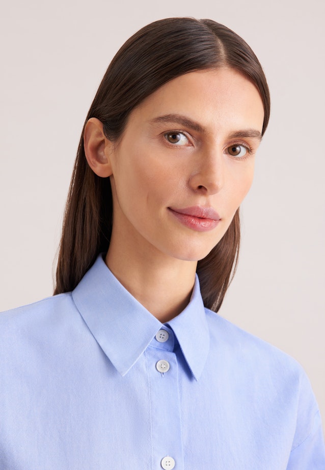 Oxford Hemdbluse Oversized mit tiefer Passe in Hellblau |  Seidensticker Onlineshop