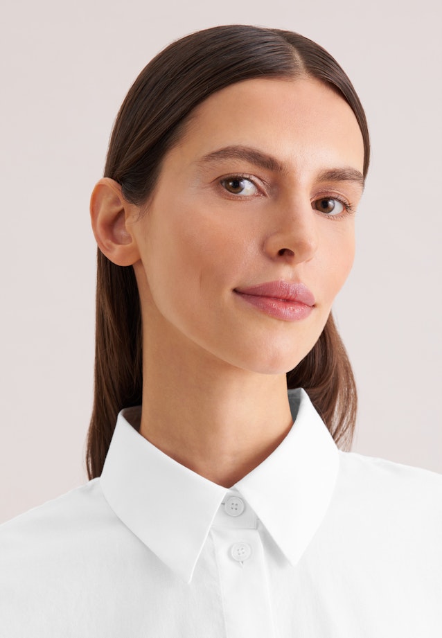 Oxford Hemdbluse Oversized mit tiefer Passe in Weiß |  Seidensticker Onlineshop