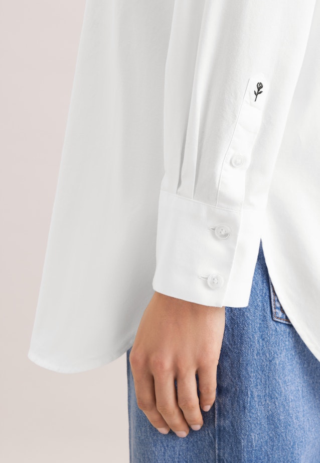 Oxford Hemdbluse Oversized mit tiefer Passe in Weiß |  Seidensticker Onlineshop